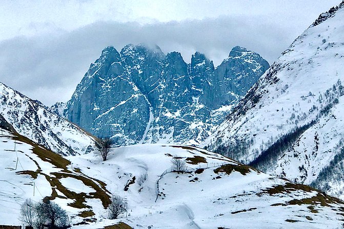 2 Days Private Tour to Kazbegi and Juta Village with Trekking - Gergeti Trinity Church, the day one highlight