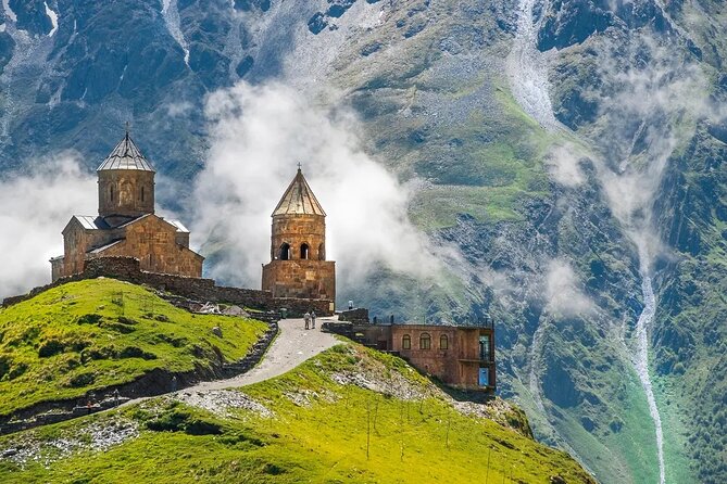Full-day Tour in Tbilisi, Anauri, Gudauri, and Kazbegi - The Friendship Monument offers a dramatic pause above the road