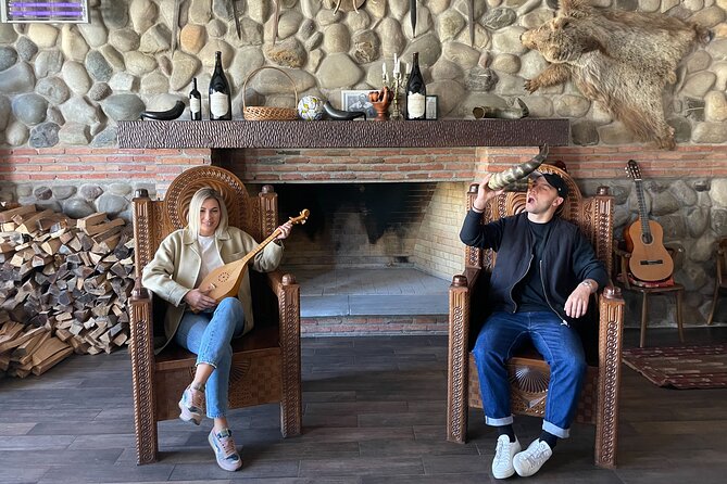 Kakheti All Inclusive Private Wine Tour Including Lunch - Manavi wine, cognac, and a long Georgian table