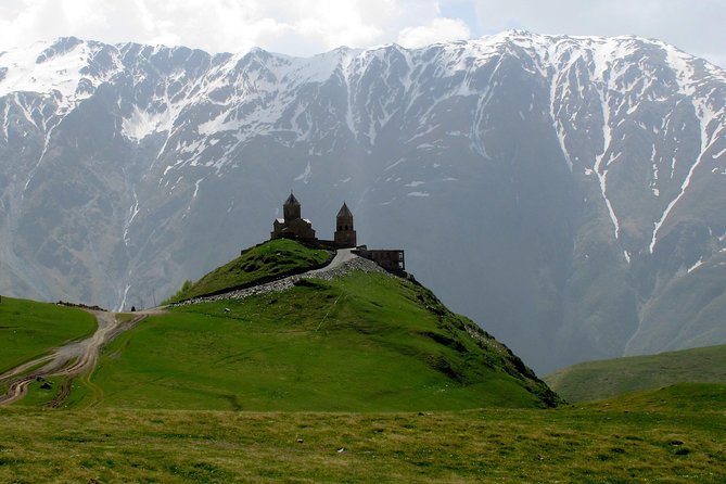 Mtskheta, Ananuri, Gudauri and Kazbegi Full Day Tour from Tbilisi - Gergeti Trinity Church beneath Mount Kazbegi