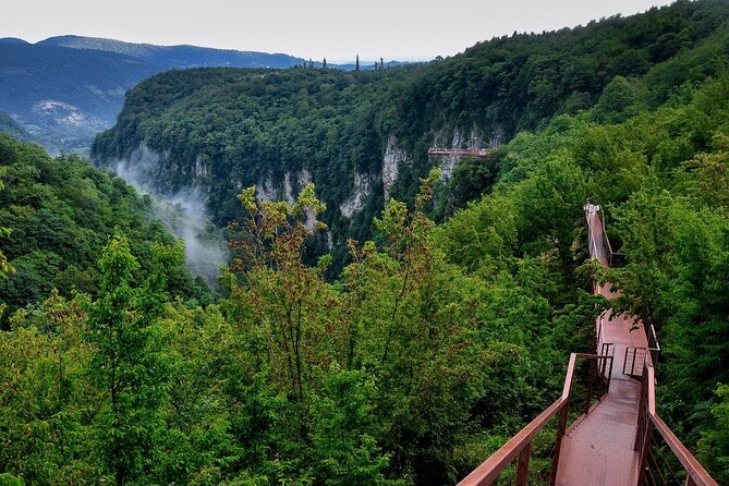 Prometheus Cave, Okatse Canyon & Martvili Canyon from Kutaisi - Martvili Canyon, bridges, boats, and limestone steps